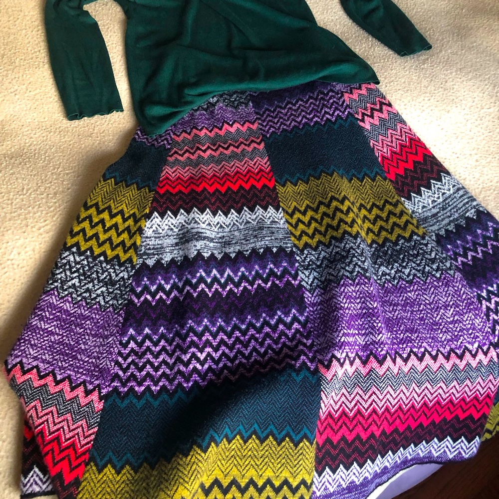 Anthropology Patchwork Knitted Midi Skirt